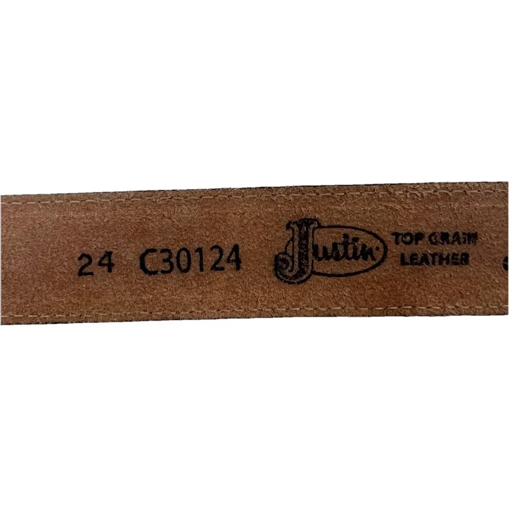 Justin Top Grain Leather Lil Trigger Boys 24 Belt 3D Buckle Made in USA Revolver